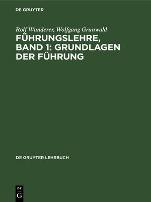 cover image of Führungslehre, Band 1